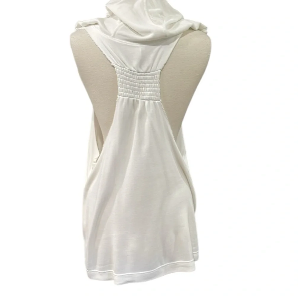 Free People Movement Tulum Hoodie Tank Top SZ S White